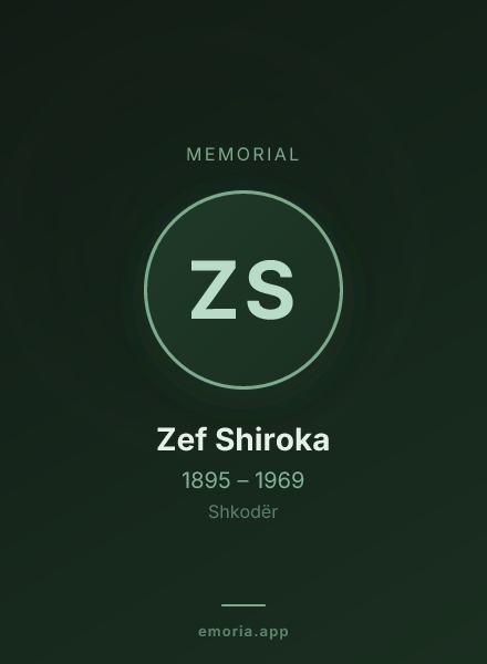 Memorial portrait of Zef Shiroka