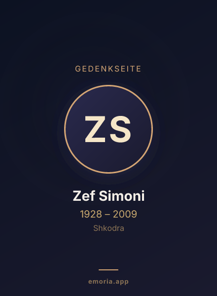 Gedenkportrait von Zef Simoni