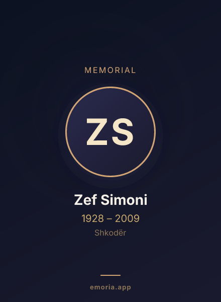 Memorial portrait of Zef Simoni