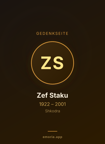 Gedenkportrait von Zef Staku