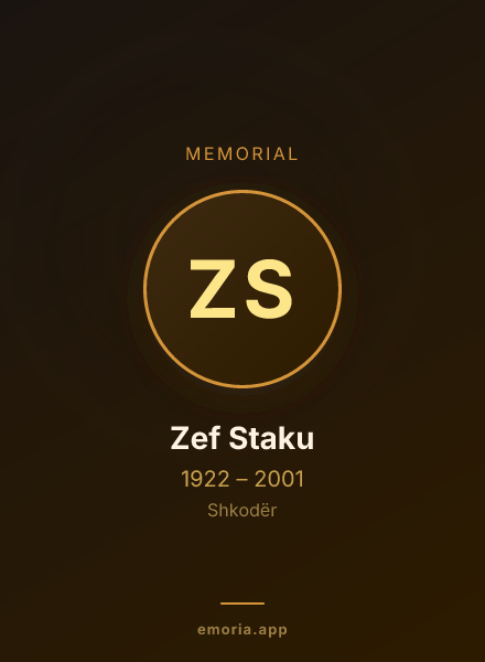 Memorial portrait of Zef Staku