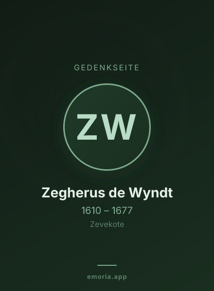Gedenkportrait von Zegherus de Wyndt