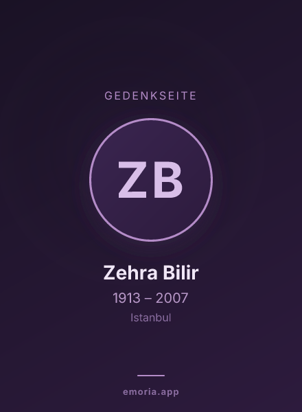 Gedenkportrait von Zehra Bilir