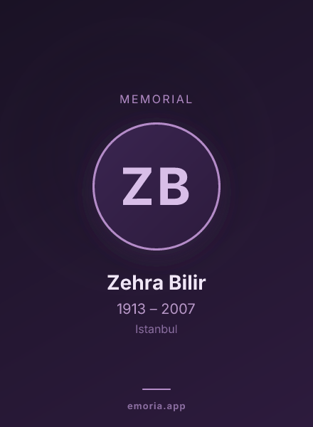 Memorial portrait of Zehra Bilir