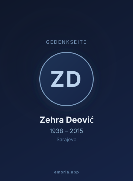 Gedenkportrait von Zehra Deović