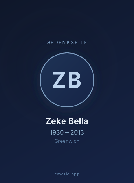 Gedenkportrait von Zeke Bella