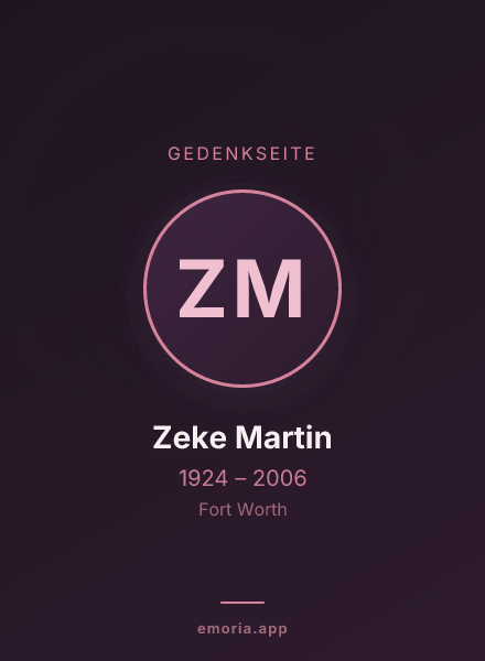 Gedenkportrait von Zeke Martin