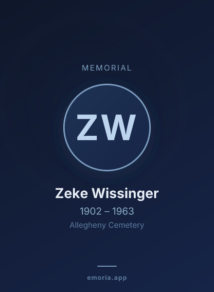 Memorial portrait of Zeke Wissinger