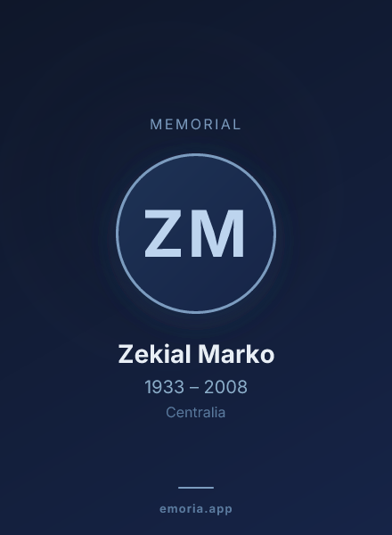 Memorial portrait of Zekial Marko