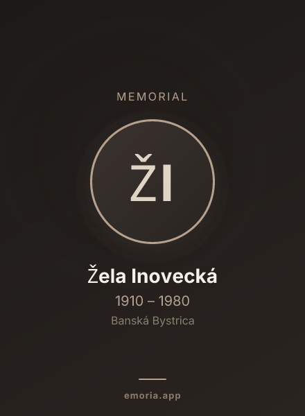 Memorial portrait of Žela Inovecká