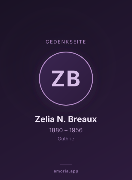 Gedenkportrait von Zelia N. Breaux