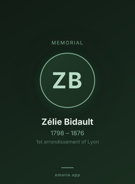 Memorial portrait of Zélie Bidault
