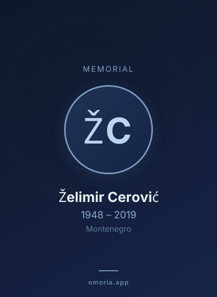 Memorial portrait of Želimir Cerović