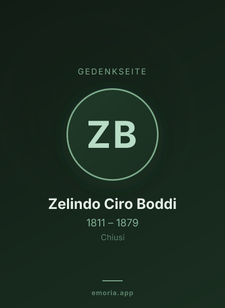 Gedenkportrait von Zelindo Ciro Boddi