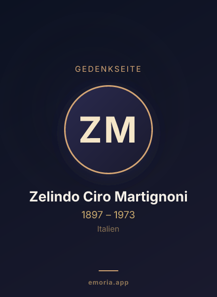 Gedenkportrait von Zelindo Ciro Martignoni