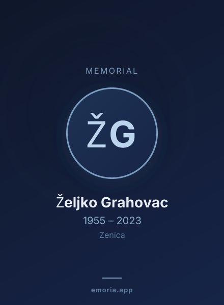 Memorial portrait of Željko Grahovac