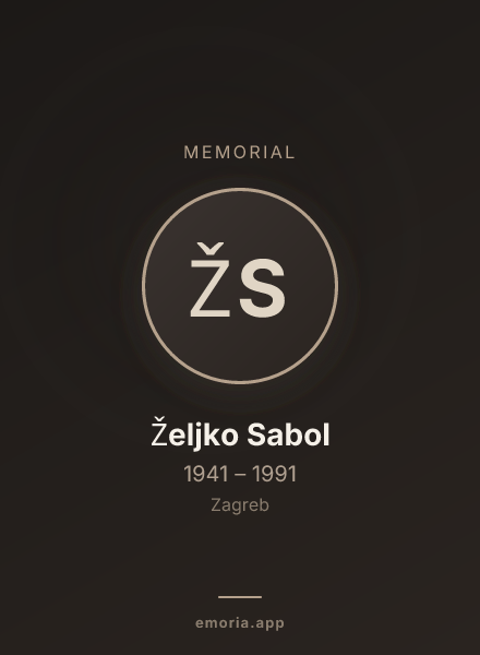 Memorial portrait of Željko Sabol