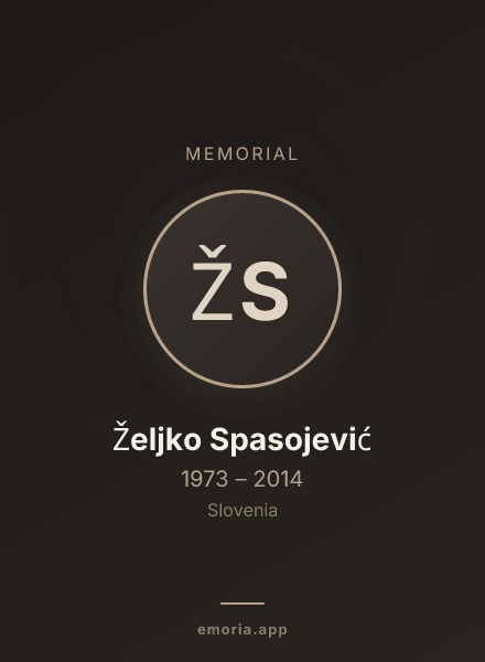 Memorial portrait of Željko Spasojević