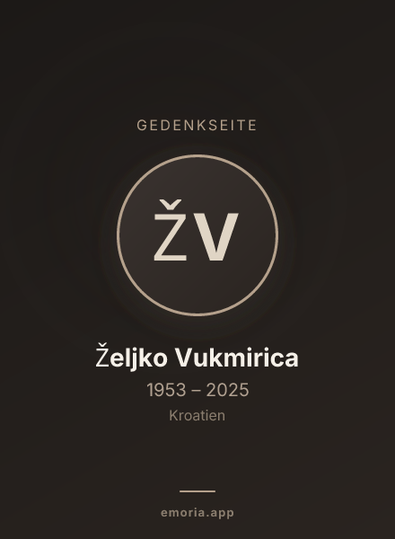 Gedenkportrait von Željko Vukmirica