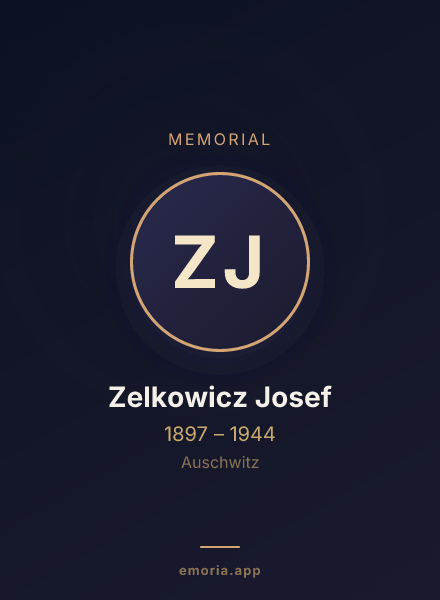 Memorial portrait of Zelkowicz Josef