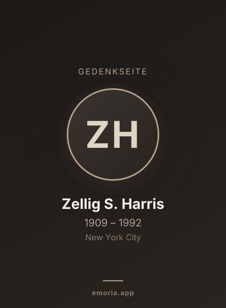 Gedenkportrait von Zellig S. Harris
