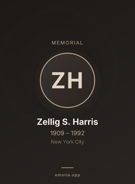 Memorial portrait of Zellig S. Harris