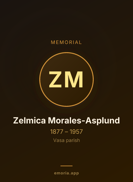 Memorial portrait of Zelmica Morales-Asplund