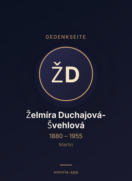 Gedenkportrait von Želmíra Duchajová-Švehlová