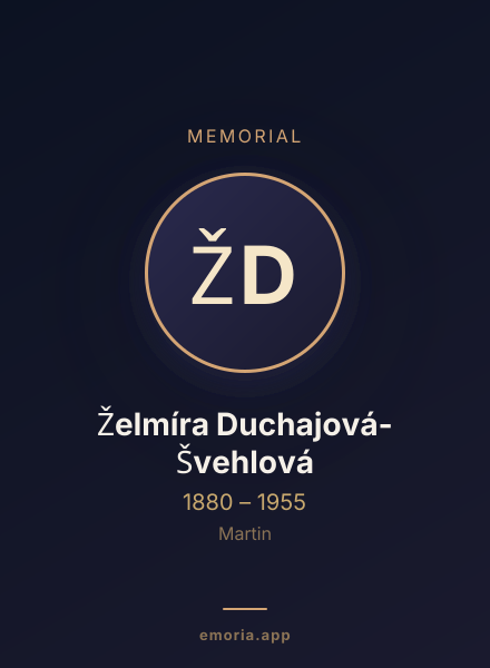 Memorial portrait of Želmíra Duchajová-Švehlová