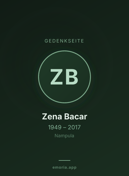 Gedenkportrait von Zena Bacar