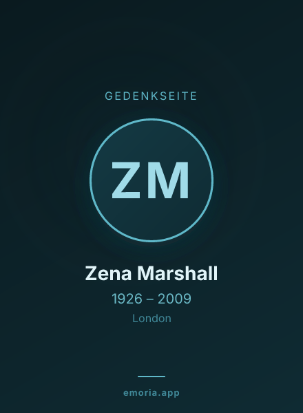 Gedenkportrait von Zena Marshall
