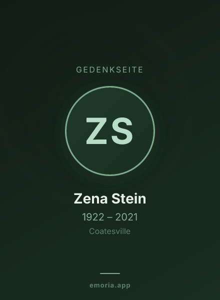 Gedenkportrait von Zena Stein