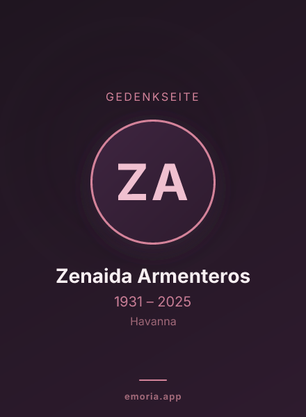 Gedenkportrait von Zenaida Armenteros