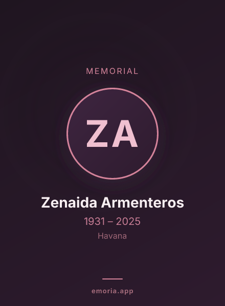 Memorial portrait of Zenaida Armenteros