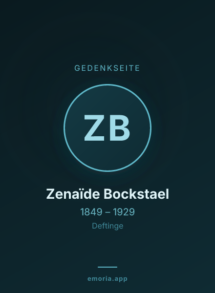 Gedenkportrait von Zenaïde Bockstael