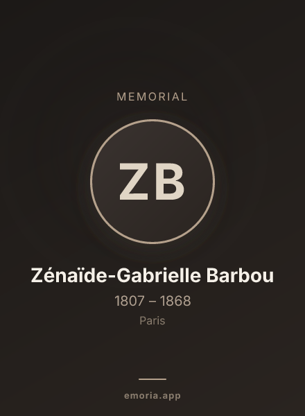 Memorial portrait of Zénaïde-Gabrielle Barbou