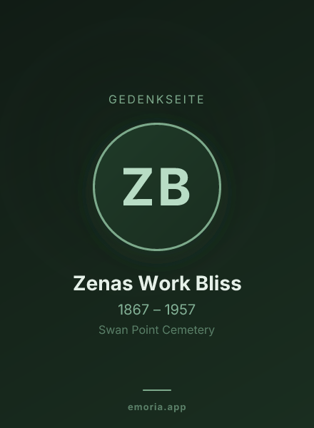 Gedenkportrait von Zenas Work Bliss