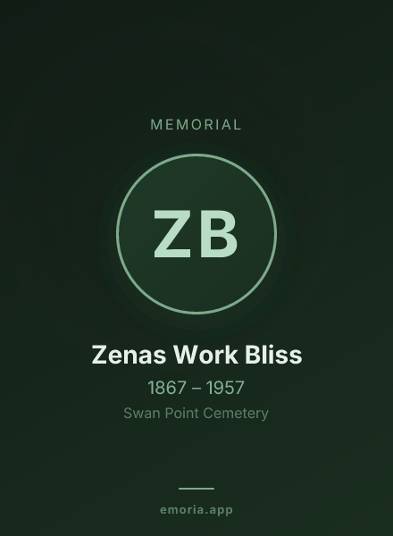 Memorial portrait of Zenas Work Bliss