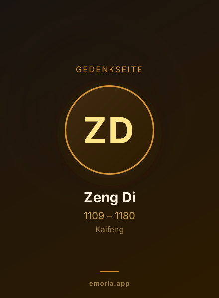 Gedenkportrait von Zeng Di