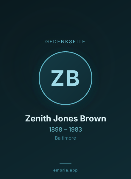 Gedenkportrait von Zenith Jones Brown