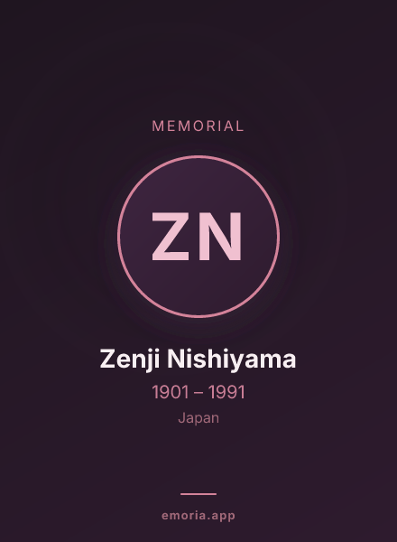Memorial portrait of Zenji Nishiyama