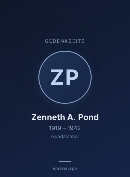 Gedenkportrait von Zenneth A. Pond