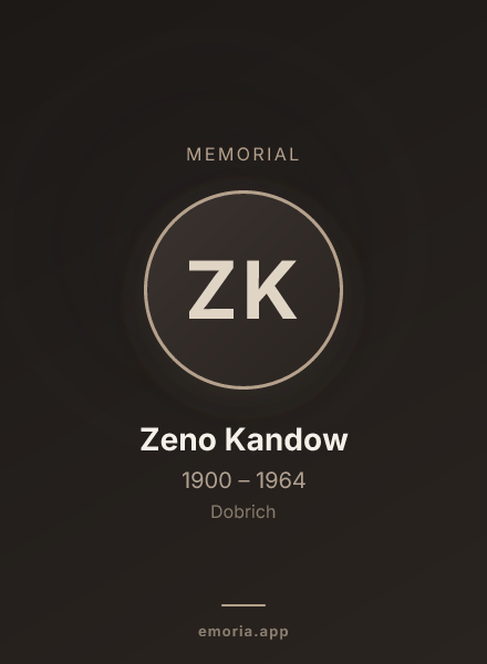 Memorial portrait of Zeno Kandow
