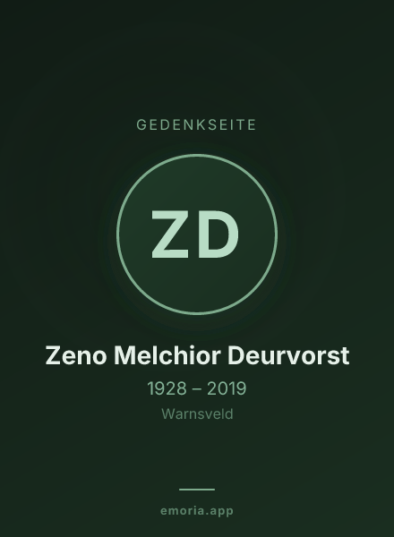 Gedenkportrait von Zeno Melchior Deurvorst
