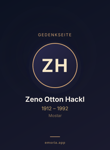 Gedenkportrait von Zeno Otton Hackl