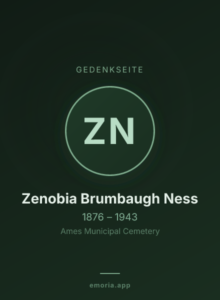 Gedenkportrait von Zenobia Brumbaugh Ness