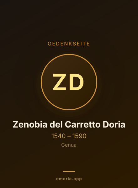 Gedenkportrait von Zenobia del Carretto Doria