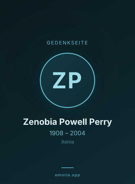 Gedenkportrait von Zenobia Powell Perry