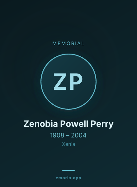 Memorial portrait of Zenobia Powell Perry