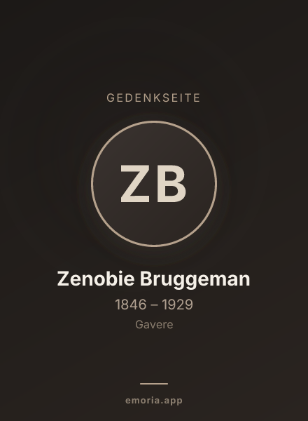 Gedenkportrait von Zenobie Bruggeman